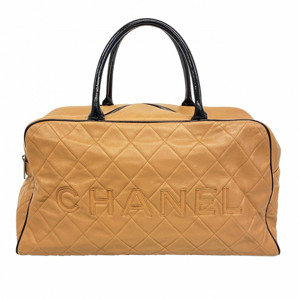 CHANEL Brown Leather Boston Bag